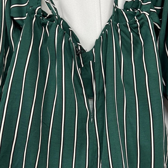 Bardot NWT Paloma Teal Stripe Top Size US 6/Small - Picture 7 of 10